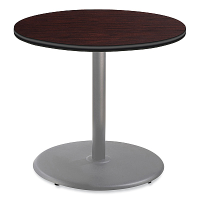 NPS Cafe Table, 36" Diameter x 30h, Round Top/Base, Mahogany Top, Gray Base (NPSCG13636RD1MY)