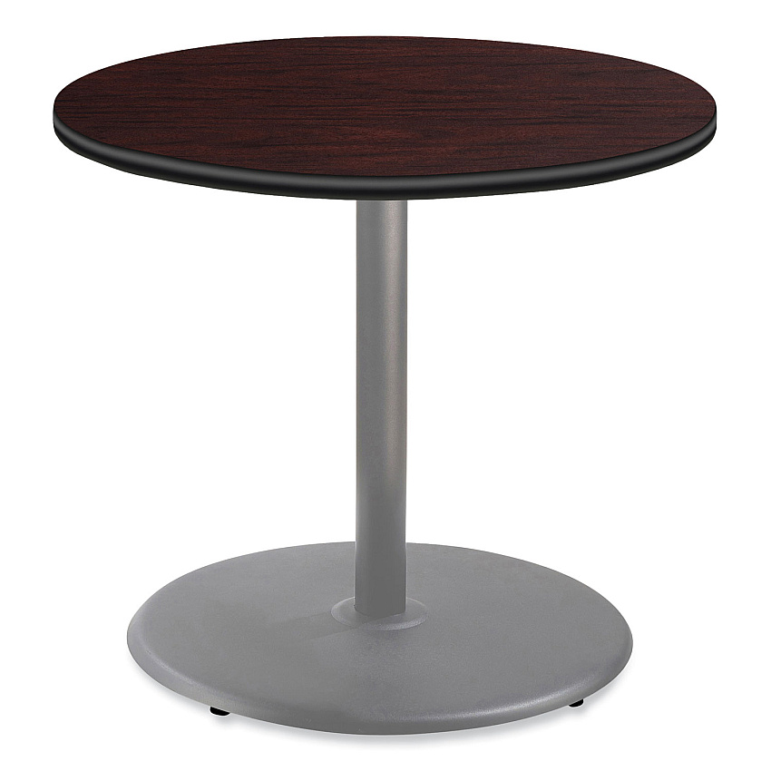 NPS Cafe Table, 36" Diameter x 30h, Round Top/Base, Mahogany Top, Gray Base (NPSCG13636RD1MY)