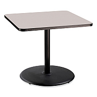 NPS Cafe Table, 36w x 36d x 30h, Square Top/Round Base, Gray Nebula Top, Black Base (NPSCT33636RD1GY)