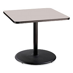 NPS Cafe Table, 36w x 36d x 30h, Square Top/Round Base, Gray Nebula Top, Black Base (NPSCT33636RD1GY)