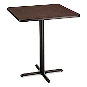 NPS Cafe Table, 36w x 36d x 42h, Square Top/X-Base, Mahogany Top, Black Base (NPSCT33636XB1MY)