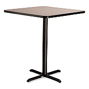 NPS Cafe Table, 36w x 36d x 30h, Square Top/X-Base, Gray Nebula Top, Black Base (NPSCT33636XD1GY)