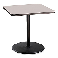 NPS Cafe Table, 36w x 36d x 36h, Square Top/Round Base, Gray Nebula Top, Black Base (NPSCT33636RC1GY)