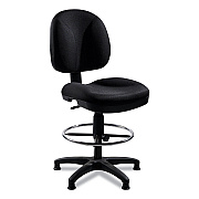 NPS Comfort Task Stool, Supports Up to 300 lb, 24.5" to 34.5" Seat Height, Black Seat, Black Back, Black Base (NPSCTS)