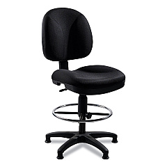 NPS Comfort Task Stool, Supports Up to 300 lb, 24.5" to 34.5" Seat Height, Black Seat, Black Back, Black Base (NPSCTS)