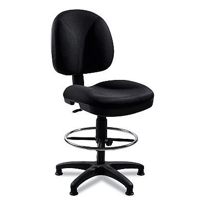 NPS Comfort Task Stool, Supports Up to 300 lb, 24.5" to 34.5" Seat Height, Black Seat, Black Back, Black Base (NPSCTS)