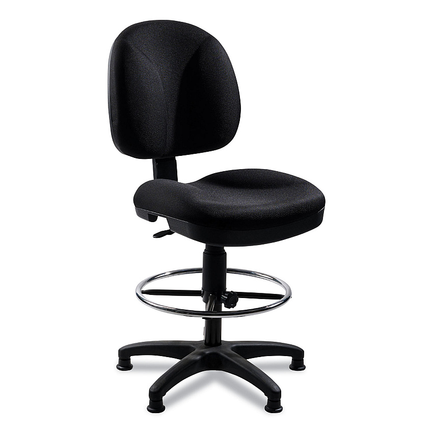 NPS Comfort Task Stool, Supports Up to 300 lb, 24.5" to 34.5" Seat Height, Black Seat, Black Back, Black Base (NPSCTS)