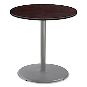 NPS Cafe Table, 36" Diameter x 36h, Round Top/Base, Mahogany Top, Gray Base (NPSCG13636RC1MY)