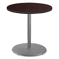 NPS Cafe Table, 36" Diameter x 36h, Round Top/Base, Mahogany Top, Gray Base (NPSCG13636RC1MY)