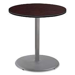 NPS Cafe Table, 36" Diameter x 36h, Round Top/Base, Mahogany Top, Gray Base (NPSCG13636RC1MY)