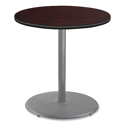 NPS Cafe Table, 36" Diameter x 36h, Round Top/Base, Mahogany Top, Gray Base (NPSCG13636RC1MY)