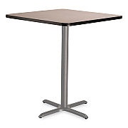 NPS Cafe Table, 36w x 36d x 42h, Square Top/X-Base, Gray Nebula Top, Gray Base (NPSCG33636XB1GY)