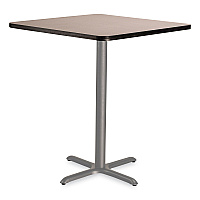 NPS Cafe Table, 36w x 36d x 42h, Square Top/X-Base, Gray Nebula Top, Gray Base (NPSCG33636XB1GY)