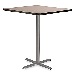 NPS Cafe Table, 36w x 36d x 42h, Square Top/X-Base, Gray Nebula Top, Gray Base (NPSCG33636XB1GY)
