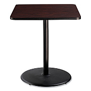 NPS Cafe Table, 36w x 36d x 42h, Square Top/Round Base, Mahogany Top, Black Base (NPSCT33636RB1MY)