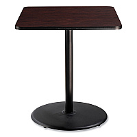 NPS Cafe Table, 36w x 36d x 42h, Square Top/Round Base, Mahogany Top, Black Base (NPSCT33636RB1MY)