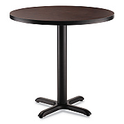 NPS Cafe Table, 36" Diameter x 30h, Round Top/X-Base, Mahogany Top, Black Base (NPSCT13636XD1MY)