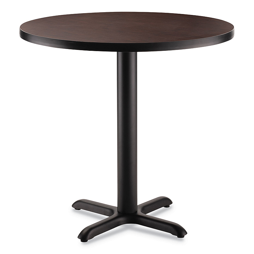 NPS Cafe Table, 36" Diameter x 30h, Round Top/X-Base, Mahogany Top, Black Base (NPSCT13636XD1MY)