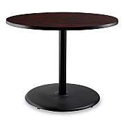 NPS Cafe Table, 36" Diameter x 30h, Round Top/Base, Mahogany Top, Black Base (NPSCT13636RD1MY)