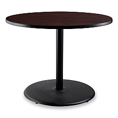NPS Cafe Table, 36" Diameter x 30h, Round Top/Base, Mahogany Top, Black Base (NPSCT13636RD1MY)