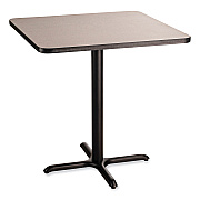 NPS Cafe Table, 36w x 36d x 36h, Square Top/X-Base, Gray Nebula Top, Black Base (NPSCT33636XC1GY)