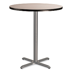 NPS Cafe Table, 36" Diameter x 42h, Round Top/X-Base, Gray Nebula Top, Gray Base (NPSCG13636XB1GY)