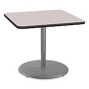 NPS Cafe Table, 36w x 36d x 30h, Square Top/Round Base, Gray Nebula Top, Gray Base (NPSCG33636RD1GY)
