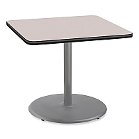 NPS Cafe Table, 36w x 36d x 30h, Square Top/Round Base, Gray Nebula Top, Gray Base (NPSCG33636RD1GY)