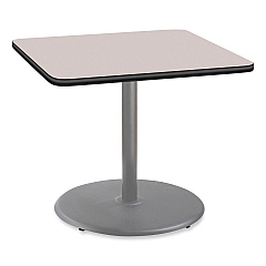 NPS Cafe Table, 36w x 36d x 30h, Square Top/Round Base, Gray Nebula Top, Gray Base (NPSCG33636RD1GY)