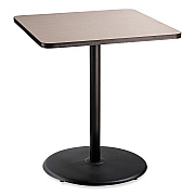 NPS Cafe Table, 36w x 36d x 42h, Square Top/Round Base, Gray Nebula Top, Black Base (NPSCT33636RB1GY)