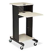 Oklahoma Sound Premium Presentation Cart, 4 Shelves, 18" x 30" x 40.5", Ivory/Black (NPSPRC200)