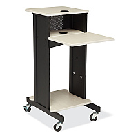 Oklahoma Sound Premium Presentation Cart, 4 Shelves, 18" x 30" x 40.5", Ivory/Black (NPSPRC200)