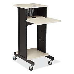 Oklahoma Sound Premium Presentation Cart, 4 Shelves, 18" x 30" x 40.5", Ivory/Black (NPSPRC200)