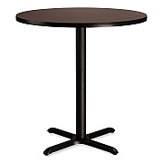 NPS Cafe Table, 36" Diameter x 36h, Round Top/X-Base, Mahogany Top, Black Base (NPSCT13636XC1MY)