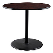 NPS Cafe Table, 36" Diameter x 36h, Round Top/Base, Mahogany Top, Black Base (NPSCT13636RC1MY)