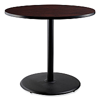NPS Cafe Table, 36" Diameter x 36h, Round Top/Base, Mahogany Top, Black Base (NPSCT13636RC1MY)
