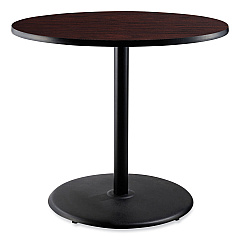 NPS Cafe Table, 36" Diameter x 36h, Round Top/Base, Mahogany Top, Black Base (NPSCT13636RC1MY)