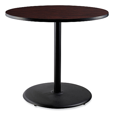 NPS Cafe Table, 36" Diameter x 36h, Round Top/Base, Mahogany Top, Black Base (NPSCT13636RC1MY)