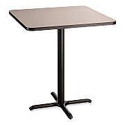 NPS Cafe Table, 36w x 36d x 42h, Square Top/X-Base, Gray Nebula Top, Black Base (NPSCT33636XB1GY)