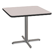 NPS Cafe Table, 36w x 36d x 30h, Square Top/X-Base, Gray Nebula Top, Gray Base (NPSCG33636XD1GY)