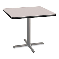 NPS Cafe Table, 36w x 36d x 30h, Square Top/X-Base, Gray Nebula Top, Gray Base (NPSCG33636XD1GY)