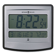 Howard Miller Nikita Wall Clock, Silver/Charcoal Case, 8.75" x  8", 2 AA (sold separately) (MIL625780)