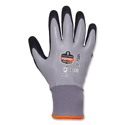 ergodyne ProFlex 7501 Coated Waterproof Winter Gloves, Gray, X-Large, Pair (EGO17635)