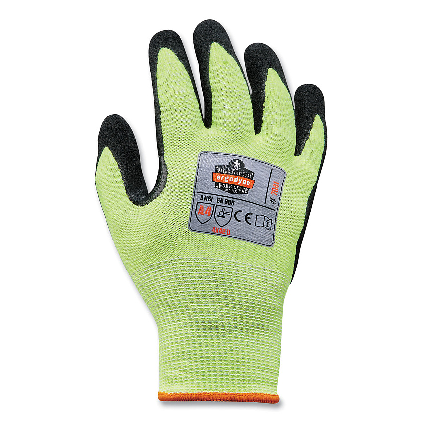 ergodyne ProFlex 7041-CASE ANSI A4 Nitrile Coated CR Gloves, Lime, X-Large, 144 Pairs/Carton (EGO17825)