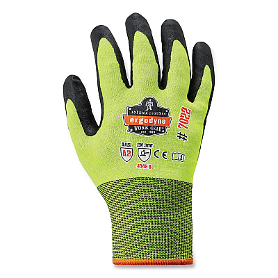 ergodyne ProFlex 7022 ANSI A2 Coated CR Gloves DSX, Lime, Large, Pair (EGO17974)