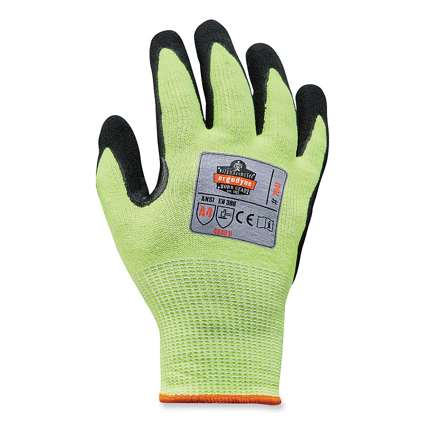 ergodyne ProFlex 7041 ANSI A4 Nitrile-Coated CR Gloves, Lime, Small, Pair (EGO17812)