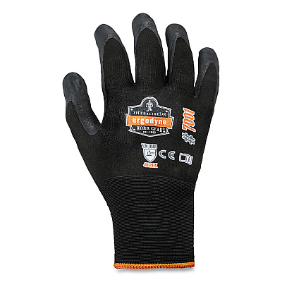 ergodyne ProFlex 7001 Nitrile-Coated Gloves, Black, 2X-Large, Pair (EGO17956)