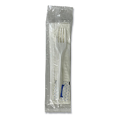 Boardwalk Three-Piece Utensil Set, Fork/Napkin/Salt Packet, White, 500/Carton (BWK3KITMW)