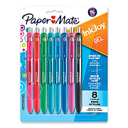 Paper Mate InkJoy Gel Pen, Retractable, Fine 0.5 mm, Assorted Ink and Barrel Colors, 8/Pack (PAP1968614)