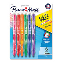 Paper Mate Clearpoint Color Mechanical Pencils, 0.7 mm, Assorted Lead and Barrel Colors, 6/Pack (PAP1984678)